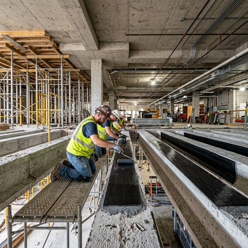 Refuerzo estructural de forjado con fibra de carbono