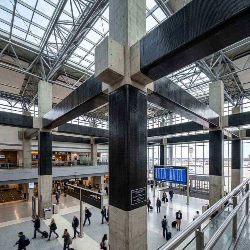 Proyecto de refuerzo estructural de gran escala ejecutado con fibra de carbono